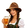 thumbnail image 2 of EazyTech Unisex Bavarian Hat Traditional German Oktoberfest Hat with Tricolor Cord and Feather for Festival, 2 of 8