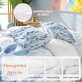 thumbnail image 3 of Blue Leaf Duvet Cover Set, Watercolor Country Plant Monochrome Branch Soft Duvet Cover Queen Size Bedding Set 4 Pieces, 1 Quiltcover and 2 Pillowcases with Zipper, 1 Bed Sheet for All Seasons, 3 of 9