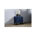 thumbnail image 5 of Poundex 2-Drawer Velvet Upholstered Nightstand in Navy Blue, 5 of 5