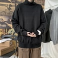 thumbnail image 3 of Suéter de cuello alto para hombre, camisa holgada de base gruesa, suéter de estilo de color sólido de moda para otoño e invierno para hombre, 3 of 5