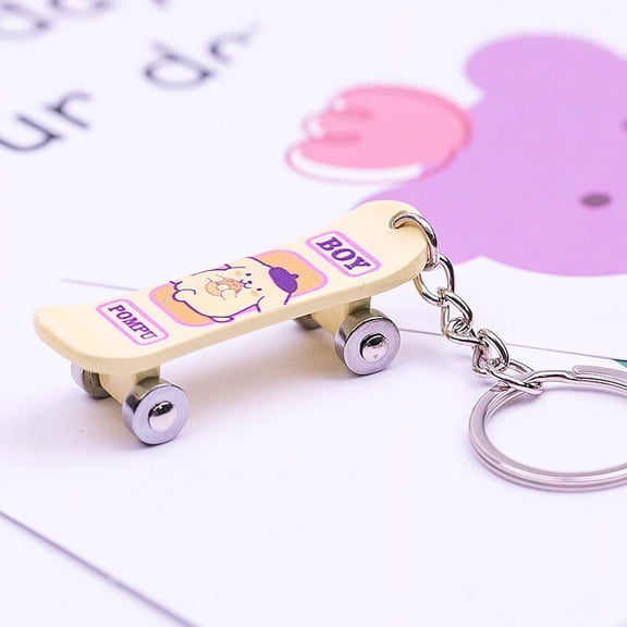 Sanrio Kawaii HelloKitty Kuromi Keychain Cartoon Pochacco Metal Skateboard Keyring Cute Anime Backpack Pendant Jewelry