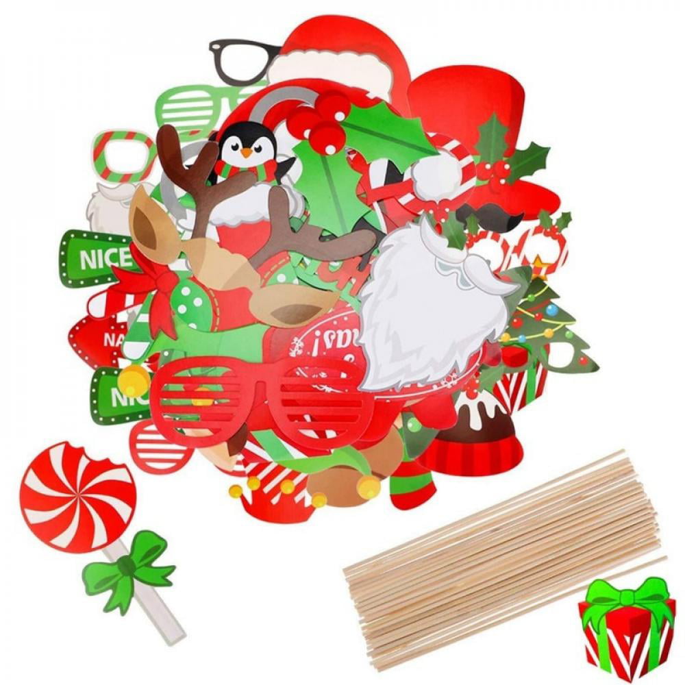 Toyvian Christmas Headbands and Eyeglasses Set for Kids and Adults Xmas Party Photo Props 