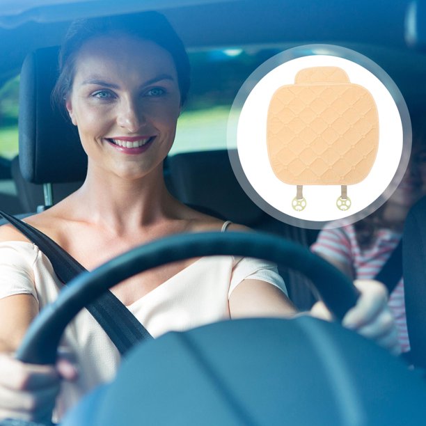 UPGRATOR 1Ud Cojín De Asiento De Auto Plush Beige Ergonómico Plegable Para Conducir Y Oficina