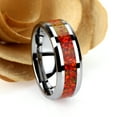 thumbnail image 2 of Men's Women's Tungsten Wedding Band Engagement Ring 8mm Sinthetic Red Opal Inlay Ring, SZ 15, 2 of 3