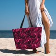 thumbnail image 6 of Zufioo Burgundy Tie Dye Print Large Capacity Beach Travel Bag, Zippered Pocket Foldable Hand-held Shoulder Beach Bag, 6 of 7