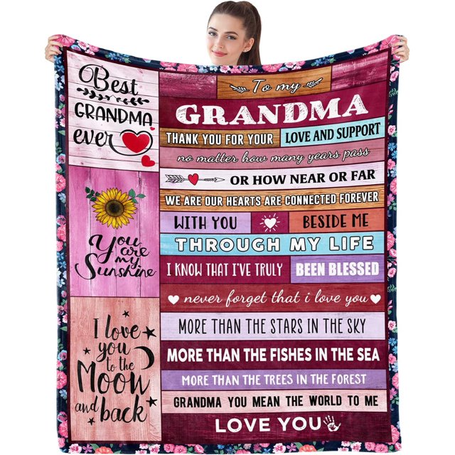 LHSHID Gifts for Grandma from Grandkids for Grandma from Grandkids Unique Gifts Ideas for Grandma Birthday Gifts for Grandma Travelling Rugs 50x60in