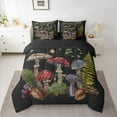 thumbnail image 2 of Manfei Wild Mushroom Bedding Comforter Set, Botanical Plant King Bedding Sets, Vintage Embroidery Style Bed Sheets, Microfiber Bedroom Decor Reversible 7 Pieces, 2 of 8