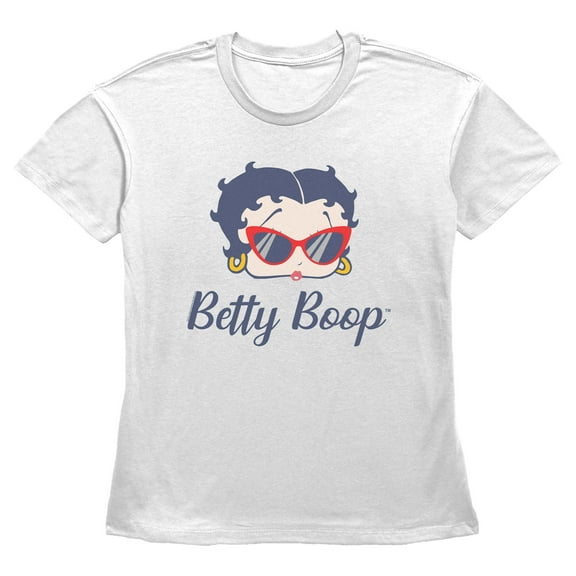 Women's Betty Boop Red Sunglasses Betty Graphic Tee White 2X Large
