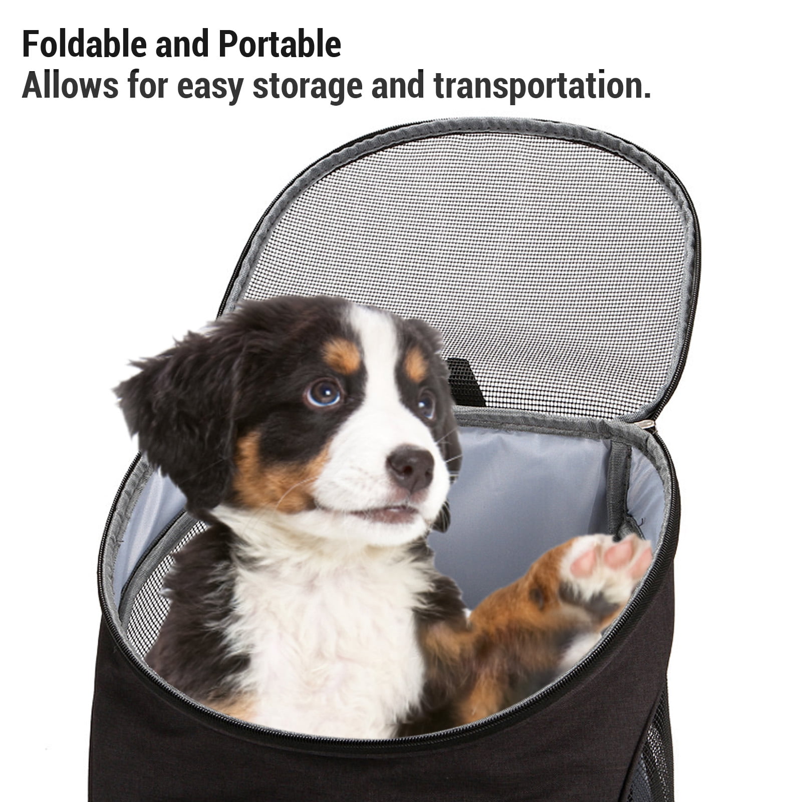 BIMZUC Pet Carrier Backpack Spacious Breathable Mesh Convenient Pocket Foldable Portable Cat Dog Carrying Bag for Travel Outdoor S 16.14 inches / 41 cm