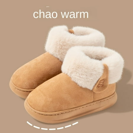 

Qidan shoes cotton-padded shoes women‘s winter outer wear mid-top boots thick bottom bread shoes suede warm fleece-lined thick snow boots