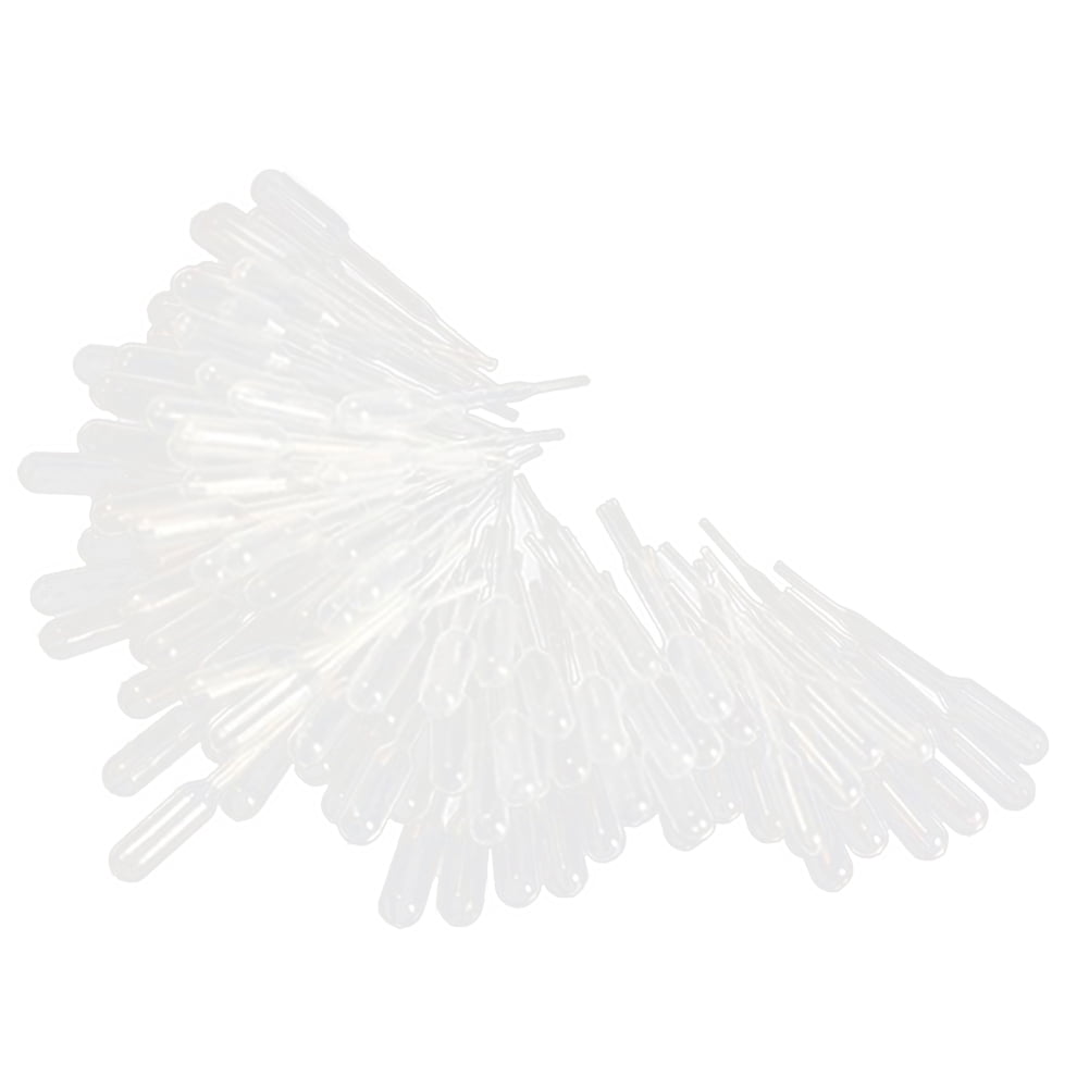 Farfi 100Pcs 0.2ml Graduated Dropper Disposable Clear Plastic Liquid