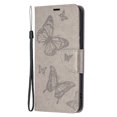 thumbnail image 6 of Feishell Samsung S21 Plus Case Butterfly Embossed Pattern Premium Leather Wallet Cover Flip Stand Card Slots Holder Magnetic with Wrist Strap Case for Samsung Galaxy S21 Plus, Gray, 6 of 8