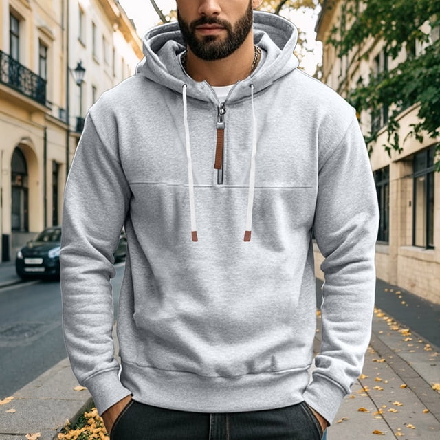 pstuiky camisetas de manga larga para hombre, Sudadera con capucha y cremallera de color liso para hombre, jersey de manga larga, sudaderas con capucha Tops de talla grande para hombre xxxl