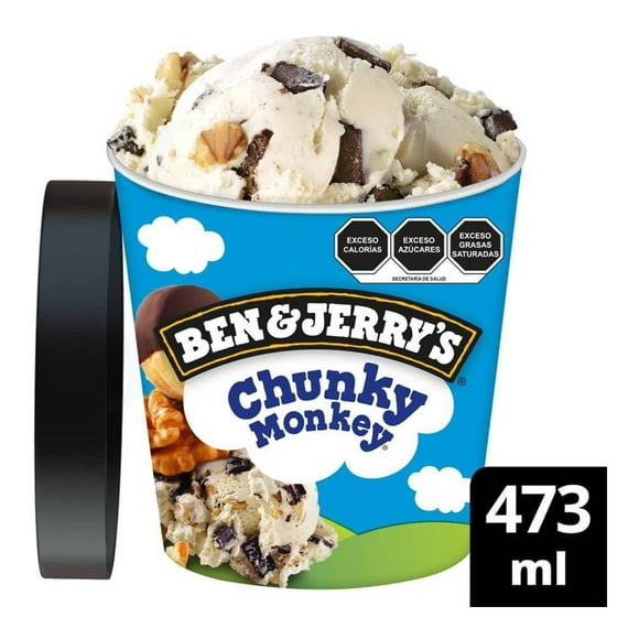 Helado Ben & Jerry's de crema de leche chunky monkey 473 ml