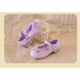 thumbnail image 4 of Girls Dress Shoes Wedding Party Heel Mary Jane Princess Flower Shoes (36,Light Purple), 4 of 5