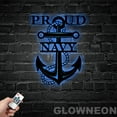 thumbnail image 3 of Glowneon Proud Navy Metal Sign, Navy Veteran Sign, Navy Day Wall Art, 3 of 5