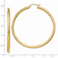 thumbnail image 3 of 14K Yellow Gold Diamond Cut 3mm Round Hoop Earrings, 3 of 3
