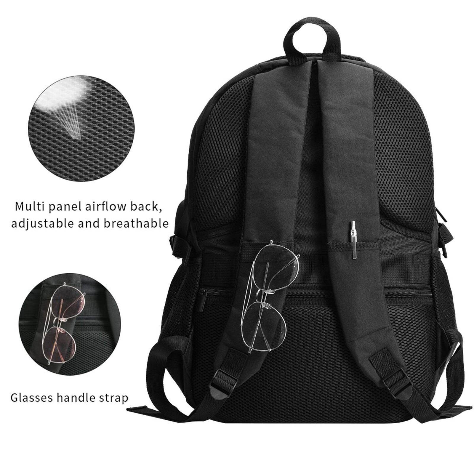 JanSport Polyester Backpack Regular Unisex Black White