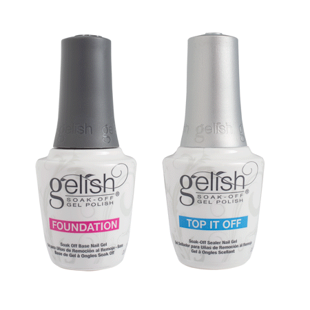 Gelish Dynamic Duo Foundation Base & Top It Off Sealer Soak Off Gel Nail (Best Way To Soak Off Gel Nails)
