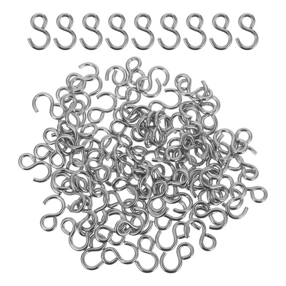 OULII 100-Pack Thin S Hooks 0.4 Inch for Crafts, Hanging, Projects and Organization