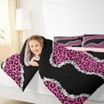 thumbnail image 4 of jejeloiu Wild Cheetah Pattern Bedding Comforter Set,Modern Abstract Aesthetic Twin Comforter Sets,Pink Black Bedding Set For Boys Girls,Super Cozy Room Decor Reversible,2 Pieces, 4 of 8