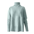 thumbnail image 1 of IROINID Pull à Col Roulé pour Femmes Couleur Unie Confortable Mi-Longueur Manches Longues Automne et Hiver Populaire Pull Tricoté, 1 of 7