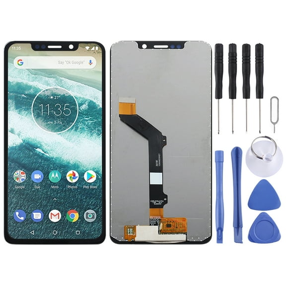 Cellphone Repair Parts TFT LCD Screen for Motorola One (P30 Play)with Digitizer Full Assembly (Black)