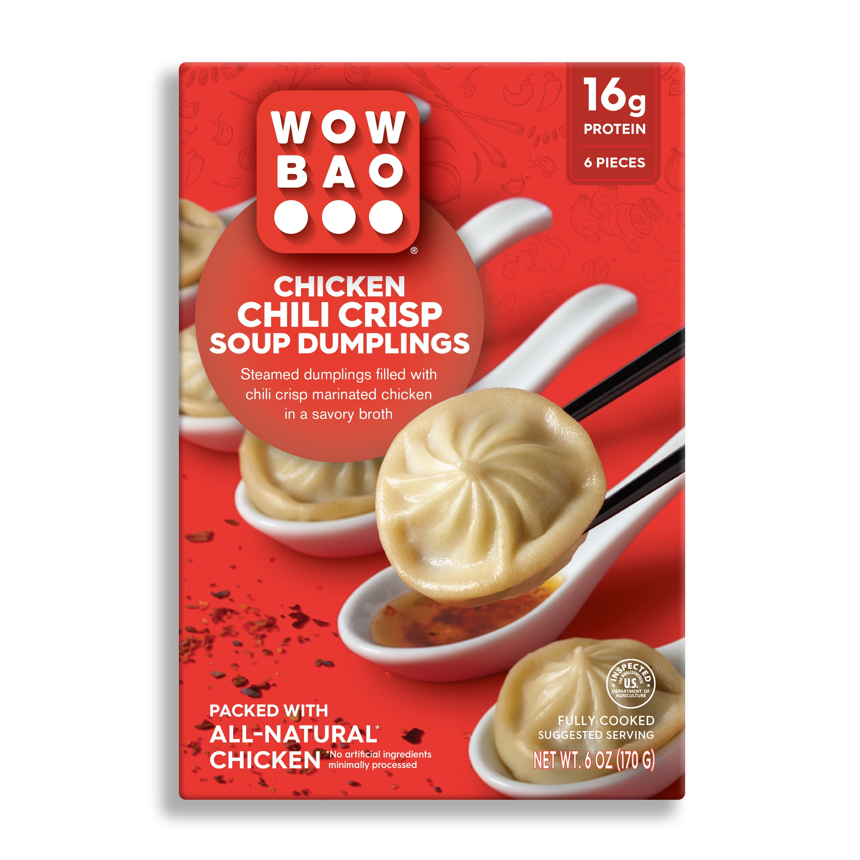 Wow Bao Chili Crisp Chicken Soup Dumplings, 6 Pieces, Frozen