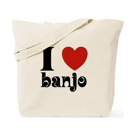 CafePress - I Love Heart Banjo Tote Bag - Unisex Canvas Tote Bag, Beige, 1-Piece