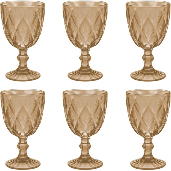 Juego de 6 Copas de Vidrio de Vidrio 240 ml, Ambar