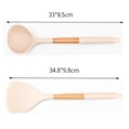 thumbnail image 2 of Juego de Herramientas de Cocina Ergonómicas Antiarañazos con Mango de Madera Natural de 2 Piezas para Utensilios de Cocina Antiadherentes Crema, 2 of 5