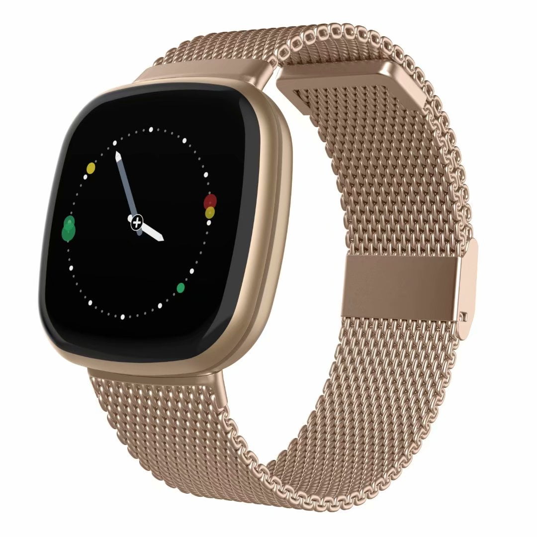 Waspo Compatible With Fitbit Versa 3 Bands Fitbit Versa Sense Bands stainless Steel Mesh Wristbands With Adjustable Magnet Lock For Women Men Other Sm