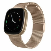 Compatible with Fitbit Versa 3 Bands/Fitbit Versa Sense Bands,Stainless Steel Mesh Wristbands with Adjustable Magnet Lock for Women men
