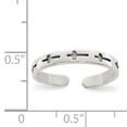thumbnail image 2 of 925 Sterling Silver Antiqued Crosses Toe Ring, 2 of 5