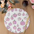 thumbnail image 3 of Pink Pumpkins Fall Round Placemats Set of 2, Braided Polypropylene Place Mats, Watercolor Thanksgiving Washable Table Mats for Kitchen Dinner Holiday Wedding Party Coffee Table Decoration 13", 3 of 9