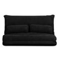thumbnail image 1 of Gymax Floor Sofa Bed 6-Position Adjustable Sleeper Lounge Couch with 2 Pillows Black, 1 of 10