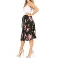 thumbnail image 2 of Women's Casual Floral Printed A Line Ribbon Belted Knee Length Midi Skirt, 2 of 6
