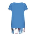thumbnail image 5 of Daiosportswear Summer Women'S Clothing Round Neck Short-Sleeved Contrasting Colors Tee and Print Shorts,2 Piece Sets for Women Blue-C M(M), 5 of 6