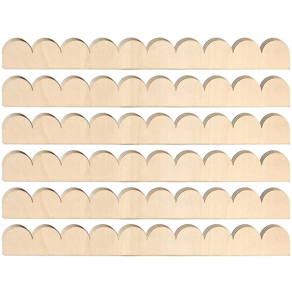 6 Pack Unfinished Scalloped Wood Border Trim,Decorative Wood Trim,Scalloped Edge Decorative Wood Strips,Wood Scalloped Moulding Trim for Home Wall Furniture Door Window Frames Decor,Topboutique