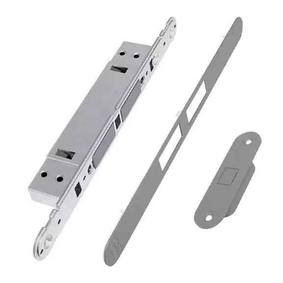 AGB Touch Mortise Silent Magnetic Door Lock, Passage Function for Wooden Frame, Grey RAL 7036