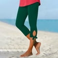 thumbnail image 2 of HAJWOH Women’s Capri Leggings Cotton Knee Length Leggings Stretch Summer Lightweight Pants Casual Athletic Running Workout Yoga Pants, 2 of 7