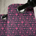 thumbnail image 2 of Ambesonne I Love You Grommet Curtain Single Panel, Romance Pattern Heart, 50"x60", Magenta Dark Grey, 2 of 5