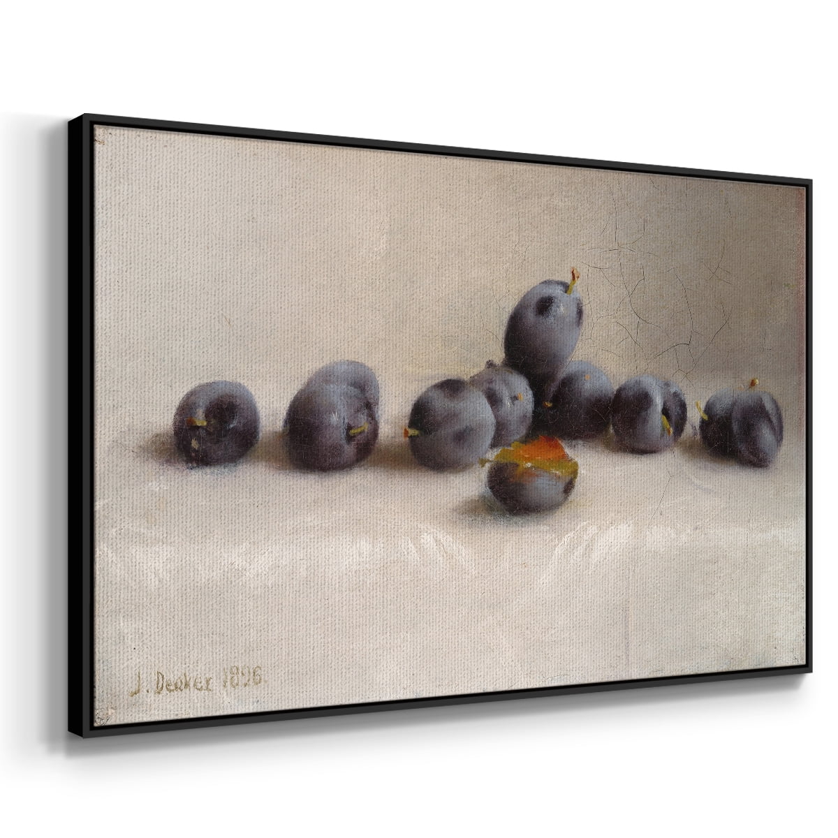 Vintage Botanical Print-XLIV By Wexford Home Framed in Black Wood Gallery Wrapped Canvas 17 in. x 25 in.