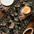 thumbnail image 5 of Spring Table Runner, Oriental Traditional Ethnic Floral Birds Retro Black Linen Cotton Linen Kitchen Table Decoration Washable Dining Tabletop Runners for Home Party Decor 13x36 Inches, 5 of 9