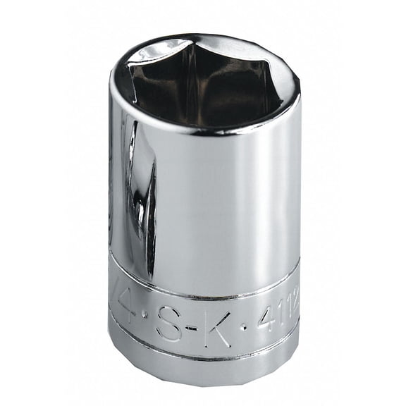 Sk Professional Tools Socket, Steel, Chrome, 21/32 in 40121