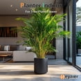 thumbnail image 5 of Round Planter Outdoor Indoor, Large Plant Pots for Porch, Patio, Backyard, Modern Decor for Tall Plants, Flowers (Black, 16 inch - 2 Pack), 5 of 11