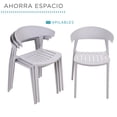 thumbnail image 4 of Set 4 Sillas Comedor Apilables Plástico Interior Exterior Gris Eke, 4 of 9