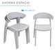 thumbnail image 4 of Set 4 Sillas Comedor Apilables Plástico Interior Exterior Gris Eke, 4 of 9