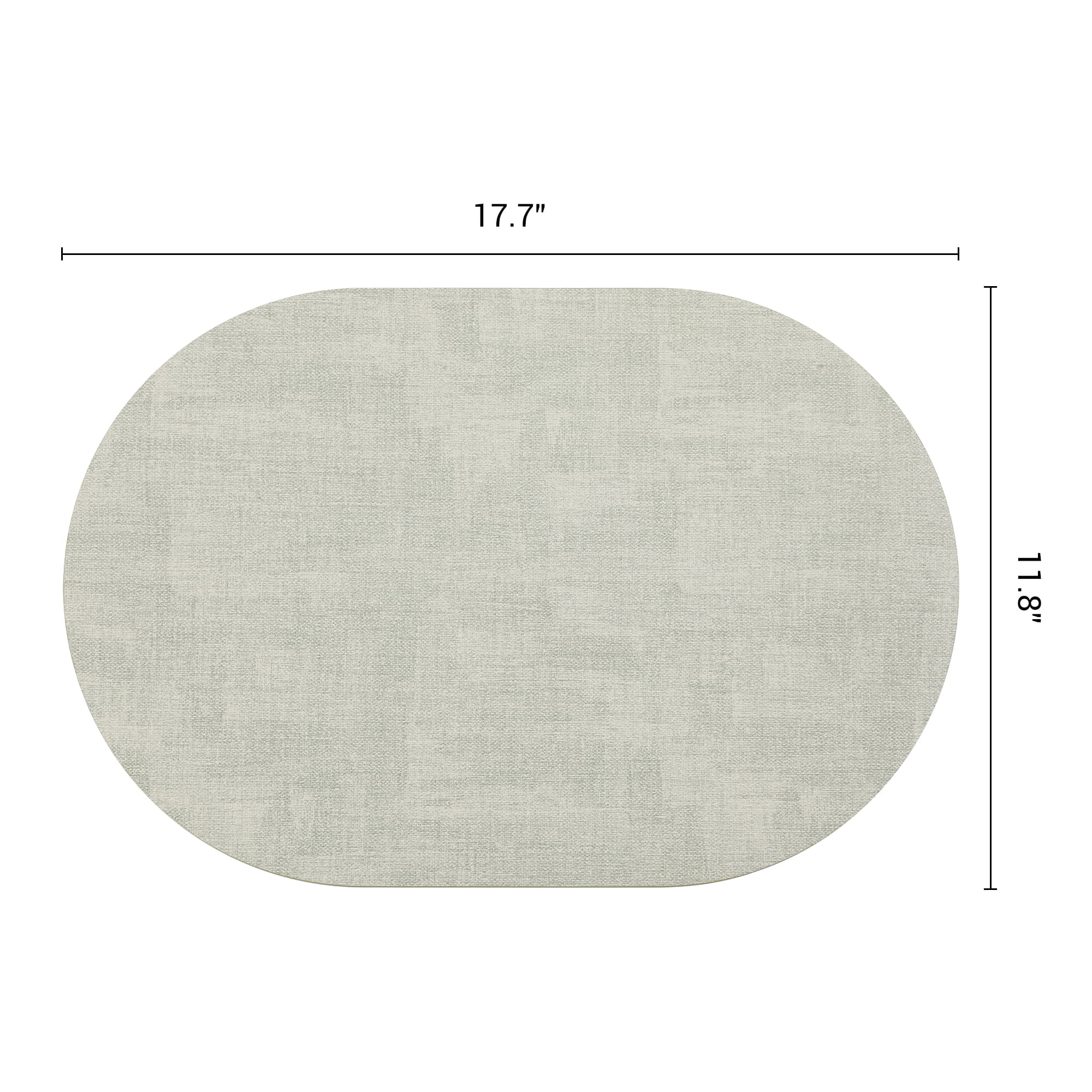 Unique Bargains 6pcs Oval Faux Leather Placemats Light Green 17.7"x11.8"