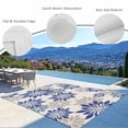 thumbnail image 3 of Geometric Flower Outdoor Rug for Patio/Deck/Porch, Non-Slip Large Area Rug 3 x 5 Ft, Vintage Country Floral Blue Grey on Linen Indoor Outdoor Rugs Washable Area Rugs, Camping Rug Carpet Runner, 3 of 8